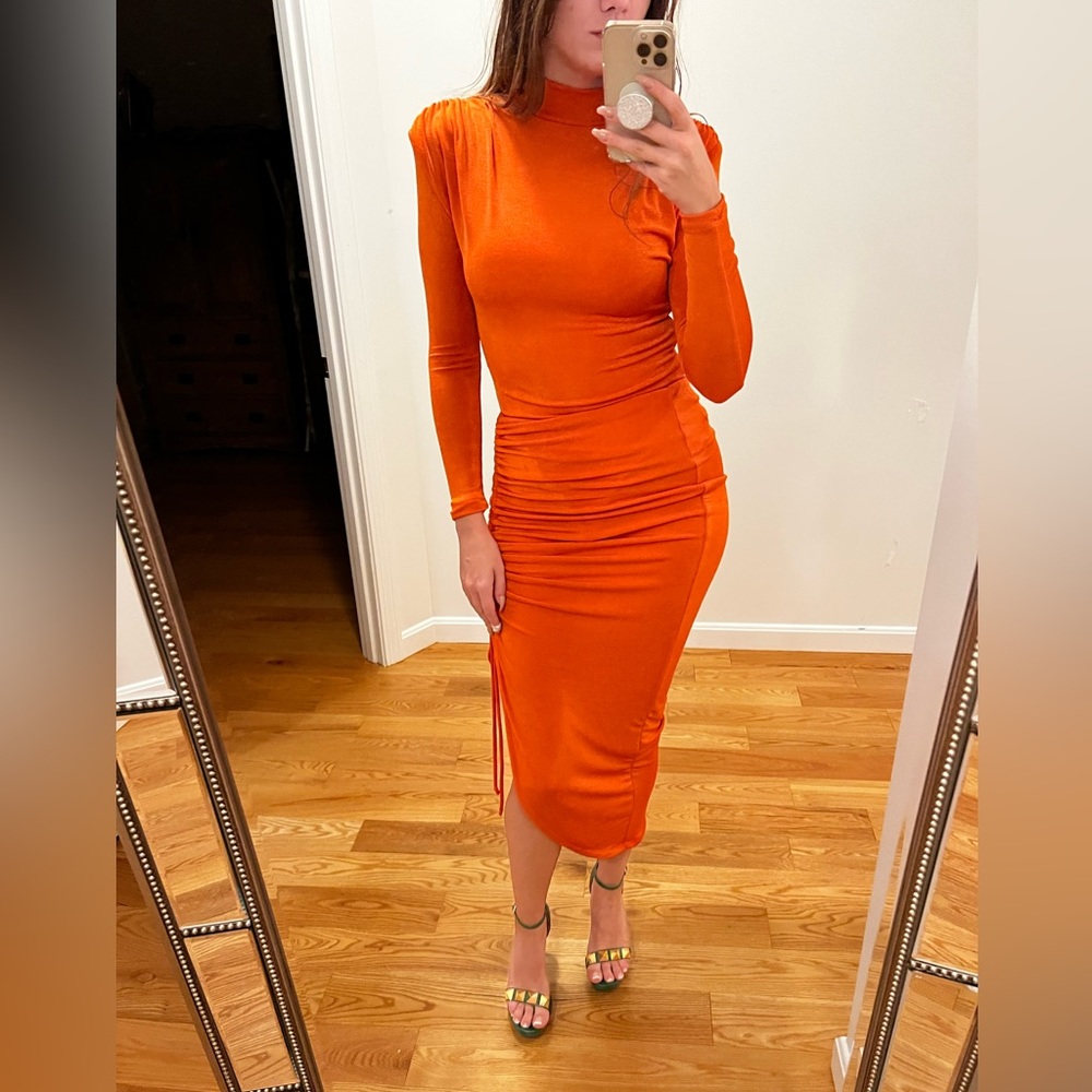ORANGE KENZIA HIGH NECK BODYSUIT - Picture 5 of 7